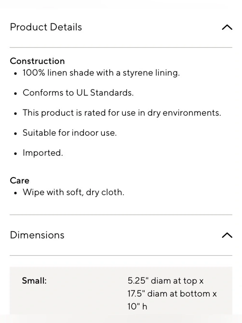 Pottery Barn White Linen Shade